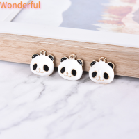 ?【Lowest price】Wonderful 10ชิ้น/เซ็ต CUTE PANDA animals Alloy Enamel Charms จี้ DIY CRAFT เครื่องประดับของขวัญ