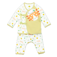 ENFANT Green ชุดเซ็ทเสื้อป้ายอกอุ่นแขนสั้น ทำจากเส้นใยฝ้าย organic clover leaf Size 60