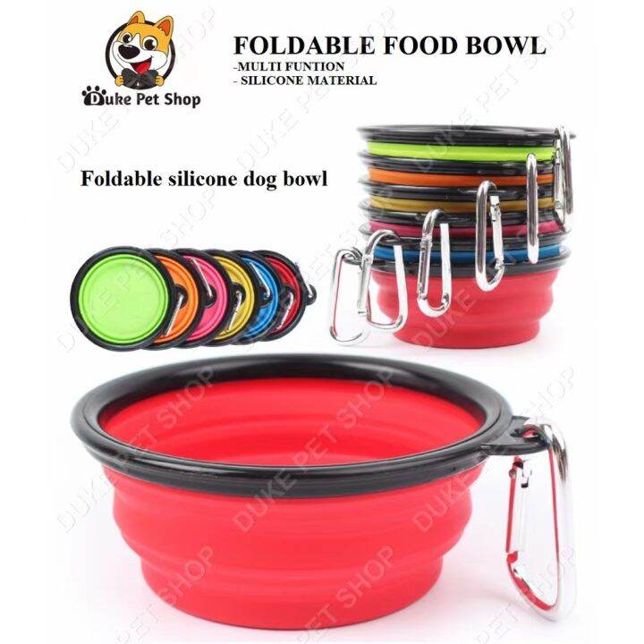 Portable Travel Collapsible Foldable Pet Dog Bowl for Food & Water