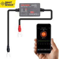 Smart Sensor BT4.0 6 ~ 20V แรงดันไฟฟ้าเครื่องวัดพลังงานกระแสไฟฟ้าพร้อมหน้าจอแบตเตอรี่รถยนต์เครื่องวัดพลังงานกระแสไฟฟ้าพร้อมหน้าจอเครื่องมือมอนิเตอร์ Diagnostic เครื่องมือเชื่อมต่อสมาร์ทโฟน APP สำหรับ12 V แบตเตอรี่รถยนต์