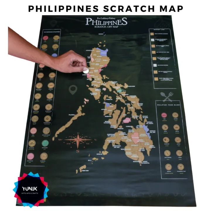 Philippines Scratch Map Size 82.5 x 59 cm (81 Provinces ScratchOff Map