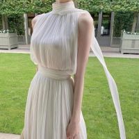 ๑ Bodycon Sexy Party Satin Silk Y2k white Dress for Women Short Sleeve One Shoulder High Split Bandage Long Dresses 2022 Summer