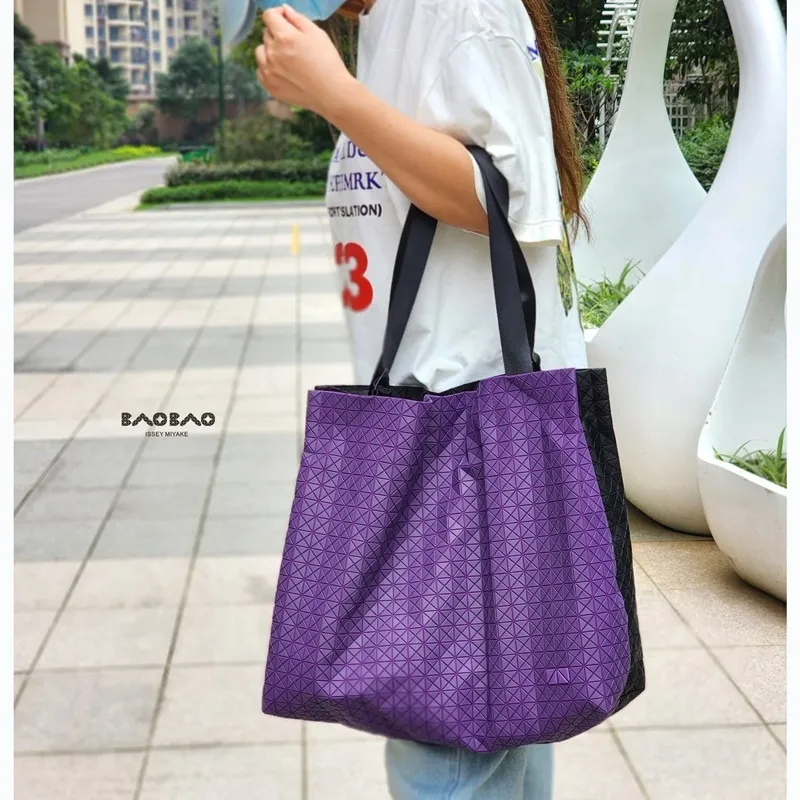 Bao Bao Issey Miyake Purple Lucent Frost Shoulder Bag Bao Bao