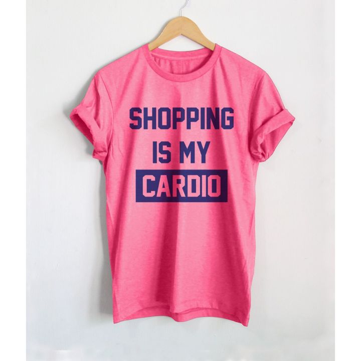 เสื้อยืดลาย-shopping-is-my-cadio-ช็อปปิ้งคือการคาดิโอ-เสื้อยืดตลกๆ-เสื้อยืดคำพูด-เสื้อยืดแคปชั่น