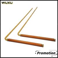 WUXU 2PCS ทองแดง99.9% อุปกรณ์ล่าสัตว์ผี ทองแดงบริสุทธิ์ ล่าผี เครื่องมือล่าสัตว์ผี แท่งตรวจจับโลหะ การล่าผี