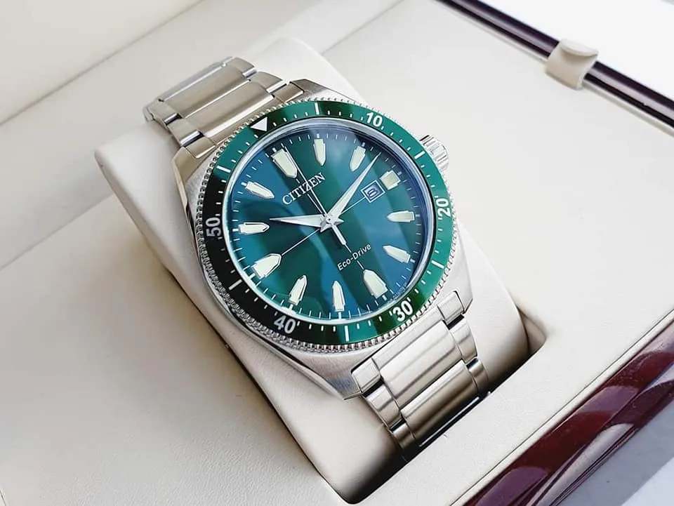 100% Original) Citizen AW1598-70X Brycen Eco Drive Green Dial