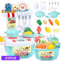 Kennys 21 PCS Play Kitchen Kit for Kids Pretend Cooking Set Roleplay Toddlers Playhouse Game