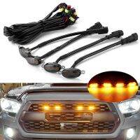 4x Smoked Lens Amber Car Light LED Front Grille Running Lights for Modify Off road Vehicles