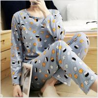 Baju Tidur Pyjamas Set Spring and autumn long-sleeved pajamas female lovely casual home service