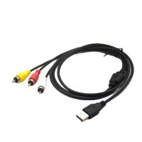 1.5M/5FT USB Pria A Ke 3 RCA Pria Wanita AV A/V Adaptor Kabel USB Ke RCA Audio Video Converter Kabel Kabel Kawat untuk HDTV HD TV