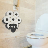 Wall-Mounted Toilet Paper Roll Holder Sheep Style Metallic Tissue Storage Rack Bathroom Kitchen Roll Paper Accessory