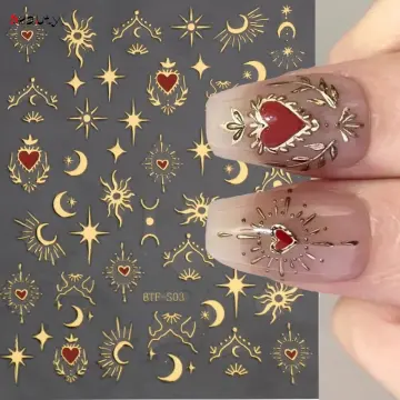 BeautyBigBang 3D Nail Sticker Foil abstract Women Girl Gold nail
