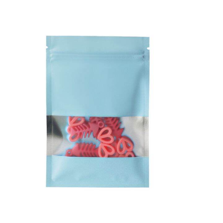 hot-dt-100pcs-zip-lock-mylar-foil-with-matte-window-tear-reclosable-reusable-flat-pouches-for-food-snack