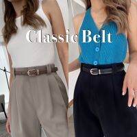 S18  Classic belt เข็มขัดหนังอะไหล่ทอง (เจาะรูตั้งแต่เอว 22-30)