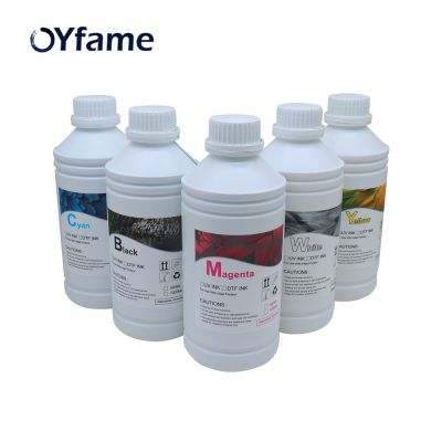Oyfame หมึก Trasnfer 1000มล. * 5 DTF สำหรับการพิมพ์ DTF โดยตรงหมึกพิมพ์ฟิล์มติดผนังสีสิ่งทอและหมึกสีขาว