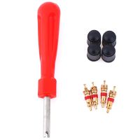 1Set Tire Valve Service Kit 4 Valve Cores 4 Valve Caps 1 Valve Stem Screwdriver Tire Repair Tool for Car Motorcycle Freeshipping