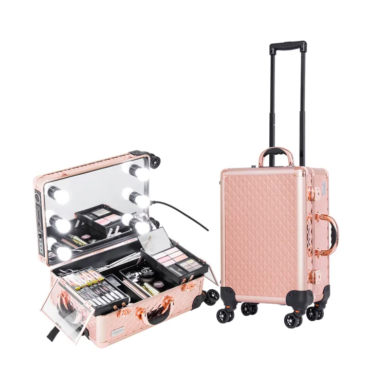 rose gold make up trolley