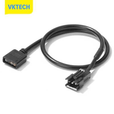 [Vktech] สายแปลงอะแดปเตอร์แถบไฟ LED RGB เมนบอร์ด5V 3 Pin/12V 4 Pin 30Cm