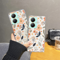 เคสโทรศัพท์ VIVO Y27 Y78 Y36 V27e V27 Pro Y35 Y16 4G 5G 2023 เคส ปลอก ดีไซน์ใหม่ ข้อเสนอสุดพิเศษ ความคิดสร้างสรรค์ ทาสี ดอกไม้ ใบไม้ ซิลิโคน กันกระแทก ฝาหลังแบบนุ่ม Case