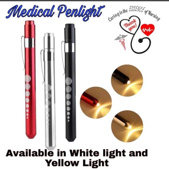 Medical Penlight w/ Pupil Gauge Led lights for Nurses and Doctors (WITH FREE BATTERIES) Lazada PH