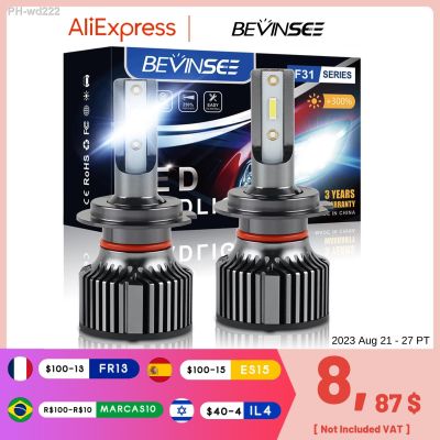 Bevinsee H7 H4 LED Headlight H11 H1 H3 H8 HB3 9005 HB4 9006 LED Lights for Car 12V 24V 6000K 8000K H9 H13 880 881 Auto Lamp Bulb