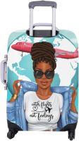 Catch Flights Not Feelings Black Girl African Luggage Cover black girl print luggage cover afro black girl luggage cover