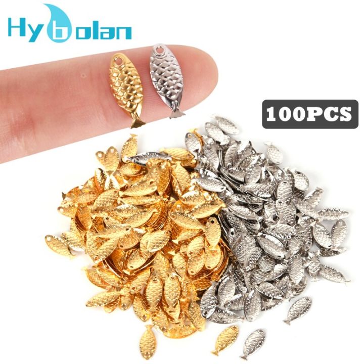 100pcs-fly-fishing-lure-sequin-noise-silver-gold-metal-copper-spoon-spinner-lure-tackle-willow-blades-smooth-diy-not-hurt-line-accessories