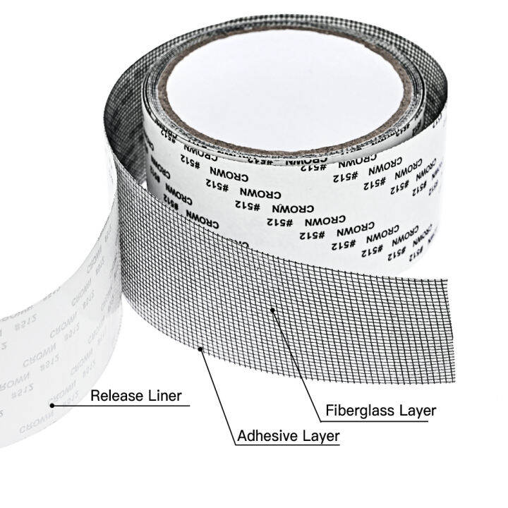 vastarชุดซ่อมมุ้งลวด1ม้วน-เทปแปะประตูหน้าต่างกาวติดแน่นทนทานติดม่านตาข่ายไฟเบอร์กลาส