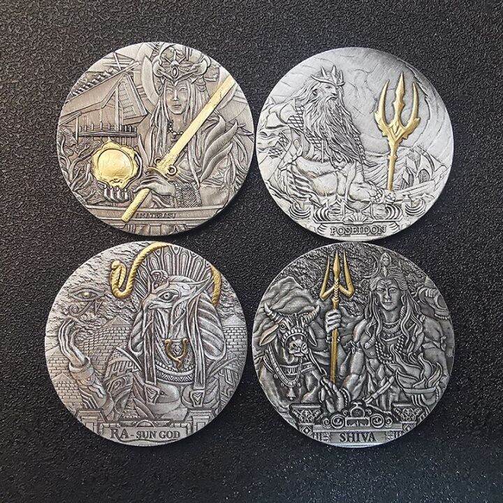 new-non-magnetic-egyptian-sun-god-amp-japanese-myth-amaterasu-great-god-amp-indian-mythical-shiva-commemorative-challenge-coin-gift