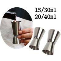 15/30ml or 20/40ml Stainless Steel Cocktail Shaker Measure Cup Dual Shot Drink Spirit Measure Jigger Kitchen Gadgets Cups  Mugs Saucers