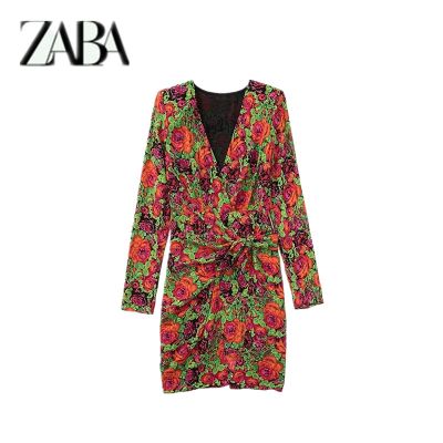 2023 ZaraRua Cos เสื้อผ้าสตรีใหม่ฤดูใบไม้ผลิชุดพิมพ์ลายดอกไม้02064778050 2064778