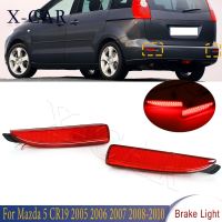 X-CAR ตัวสะท้อนหางเบรคไฟ Bemper Belakang สีแดง1คู่สำหรับ Mazda 5 CR19 2005 2006 2007 2008 2009 2010