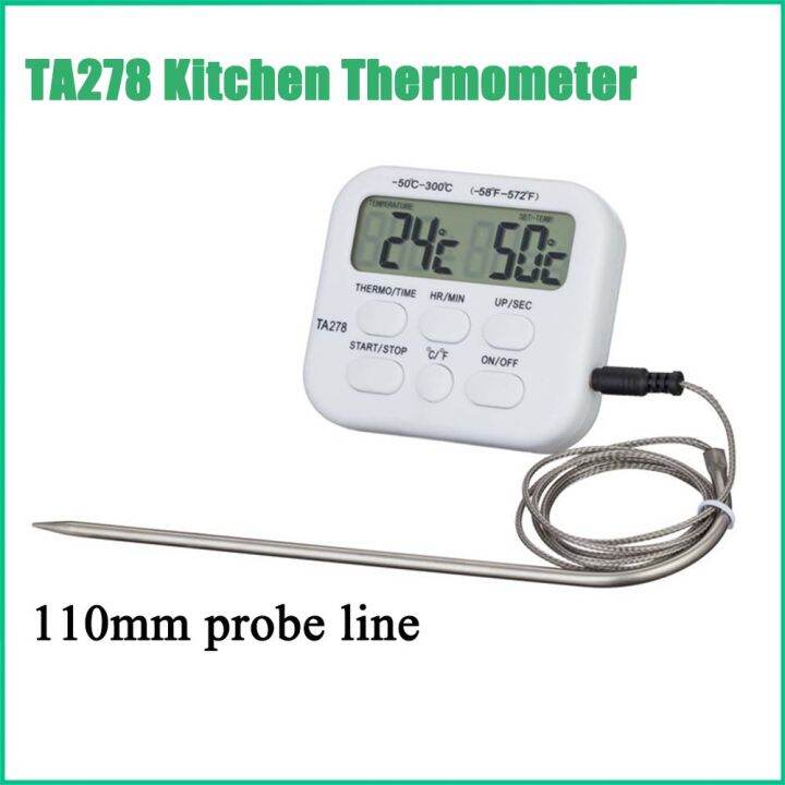 TA278 digital kitchen thermometer with 110mm probe wire, meat, barbecue
