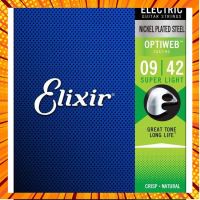 Elixir® Optiweb สายกีตาร์ไฟฟ้า เบอร์ 9 แบบนิกเกิล (Super Light .09 - .042) #19002 กรณีสินค้ามีสี ไซท์ เบอร์รบกวนลุกค้าทักมาสอบถามหรือเเจ้งที่เเชทก่อนสั่งสินค้าด้วยนะคะ