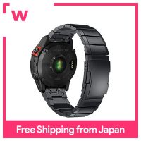 [Miimall] Compatible Garmin Fenix 7X /Fenix 7X Sapphire Power/Fenix 6X/Fenix 6X Gps/fenix 6X สายโปร26มม. สายโลหะเหล็กสแตนเลสสตีล Fenix กันสนิมเข็มขัดสไตล์ธุรกิจปรับได้7X พร้อมเครื่องมือปรับสำหรับผู้ชายและผู้หญิง (สีดำ)