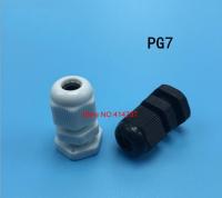 100pcs/lot Waterproof Cable Connector PG7 White or Black Cable Gland 3-6.5mm Cable Range