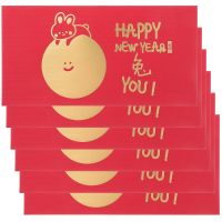 6Pcs Chinese Style Red Envelopes Cartoon Pattern Red Envelopes Decorative Rabbit Year Red Packets Spring Festival package