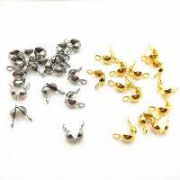 100pcs/lot 304 Stainless Steel Gold Steel Tone Crimp Bead Connector Fit DIY 1.5 2.4 3.2MM Ball Bead Chain Jewelry Making Finding