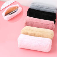 Stationery Storage Bag Plush Pencil Organizer Girls Large Capacity Pencil Case Cute Plush Pen Bag Stationery Organizer Pen Box