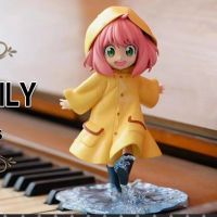 โมเดล อนิเมะ SPY×FAMILY Anya Forger (Raincoat Ver.) Kick Water Posture 15cm Figure Model Cute Doll ตุ๊กตาอนิเมะ