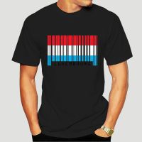 Print T Shirt Mens Short Sleeve Hot Luxembourg Barcode Style Flag - Mens Crewneck T-Shirt - 7 Colours T-Shirt-3531A