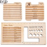 ☊✿∏ D D 3style Wood Knitting Needle Gauge Ruler Square Wood Spinning Control Card Knitting Tool for Spinners Yarn Measuring Tools