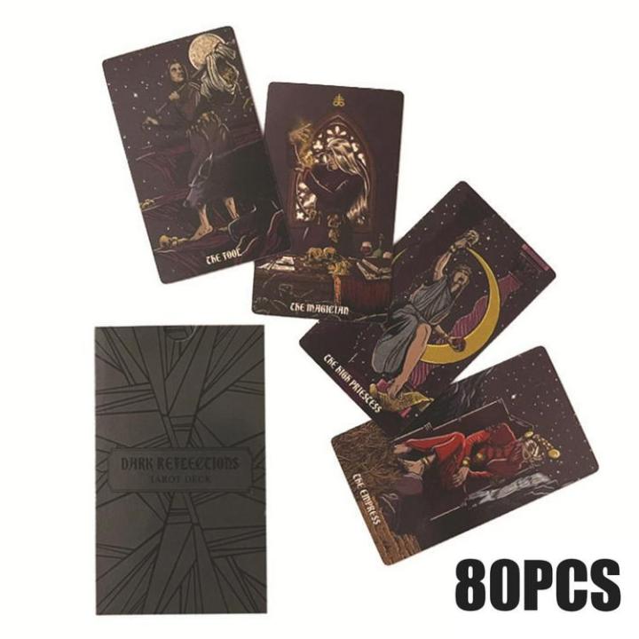 tarot-cards-oracle-cards-80-card-dark-reflections-portable-psychological-deck-mysterious-divination-card-game-divination-tools-forceful