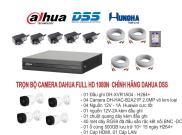 Trọn bộ 4 Camera Dahua DSS Full HD 1080N, Đã cài đặt sẵn, Cắm điện là chạy