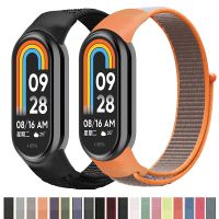 สายห่วงไนลอนสำหรับ Mi Band 8 7 6 5 4 3นาฬิกาข้อมือสมาร์ทวอชสายรัดข้อมือทดแทนสายนาฬิกา Pulsera สำหรับเล่นกีฬา Miband 8 NFC