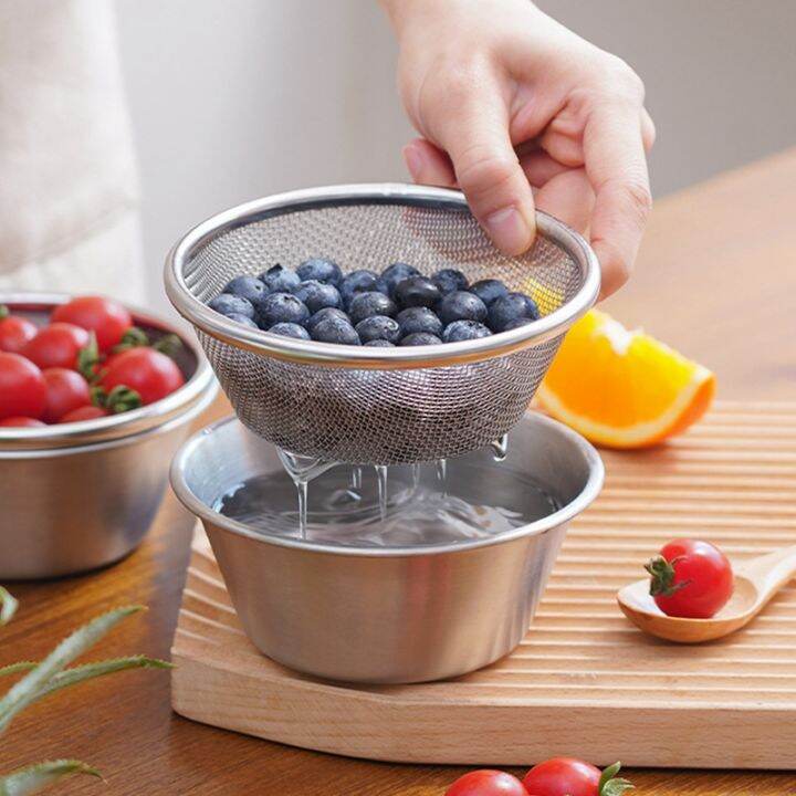 1-pcs-drain-basket-fruit-drain-basin-conical-drain-basket-set-kitchen-tools-silver-stainless-steel