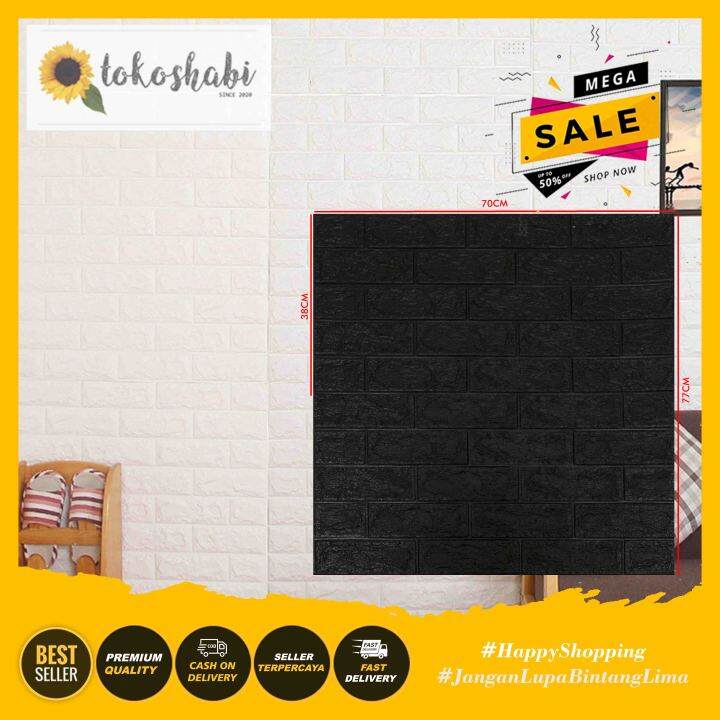 Wallpaper Dinding 3D Modern Embosed Model Bata Sticker Wallpaper