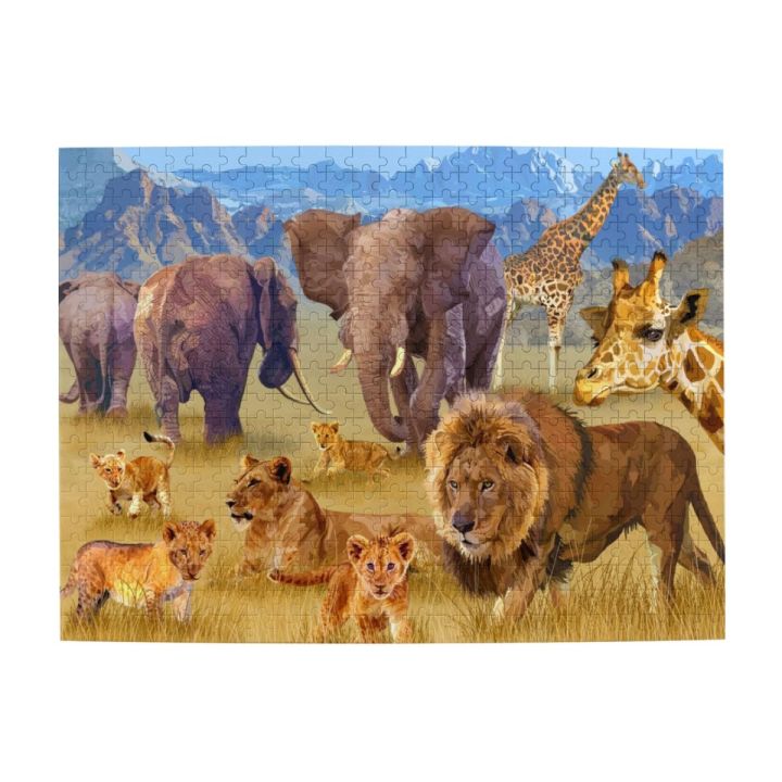 savannah-animals-wooden-jigsaw-puzzle-500-pieces-educational-toy-painting-art-decor-decompression-toys-500pcs