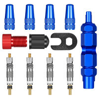 ชุดก้านวาล์วแบบไม่มียางสำหรับจักรยาน Presta อลูมิเนียมอัลลอยด์หมวกก้านวาล์ว Presta และตัวถอดแกนวาล์วอุปกรณ์เสริมสำหรับจักรยาน Presta-dfgsrertersd
