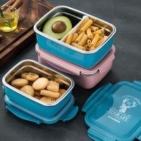 ▣♦△ Lunch Boxes Stainless Steel Childrens Lunch Box with Compartments Bento Boxes Adults Metal Breakfast Box Nursery School B03E